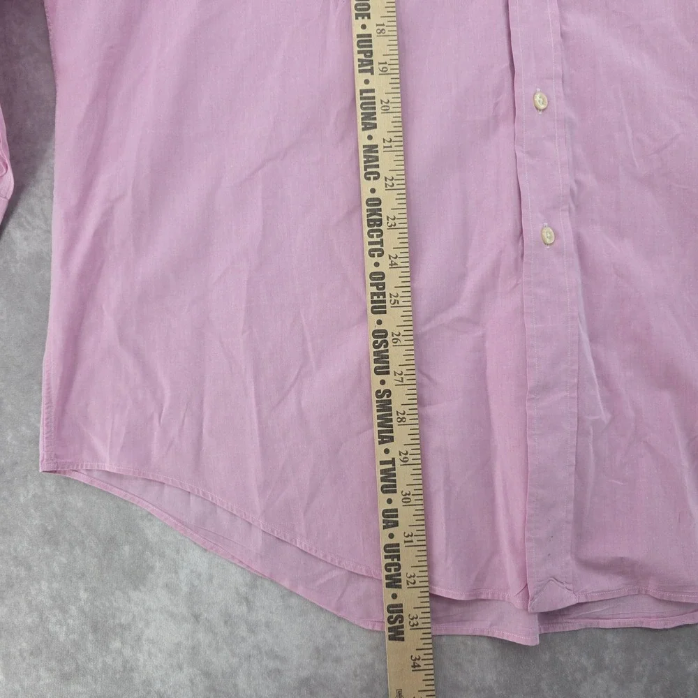Polo Ralph Lauren Yarmouth Long Sleeve Shirt Mens 17 35 Pink Light Weight Oxford